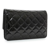 Chanel Black Quilted Patent Brilliant Wallet On Chain WOC Handbags Chanel