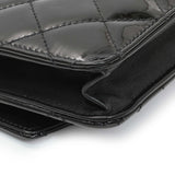 Chanel Black Quilted Patent Brilliant Wallet On Chain WOC Handbags Chanel