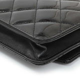 Chanel Black Quilted Patent Brilliant Wallet On Chain WOC Handbags Chanel