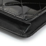 Chanel Black Quilted Patent Brilliant Wallet On Chain WOC Handbags Chanel