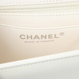 Chanel White Patent Calfskin Small Camellia Flap Handbags Chanel