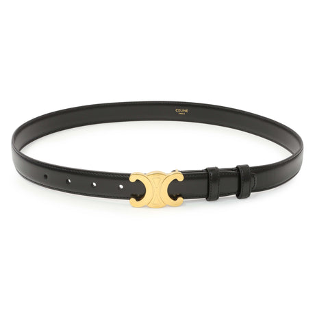 Celine Black Box Calfskin Medium 25mm Triomphe Belt Accessories Celine