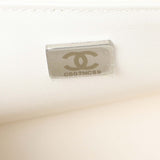 Chanel White Patent Calfskin Small Camellia Flap Handbags Chanel