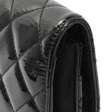 Chanel Black Quilted Patent Brilliant Wallet On Chain WOC Handbags Chanel