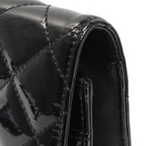 Chanel Black Quilted Patent Brilliant Wallet On Chain WOC Handbags Chanel