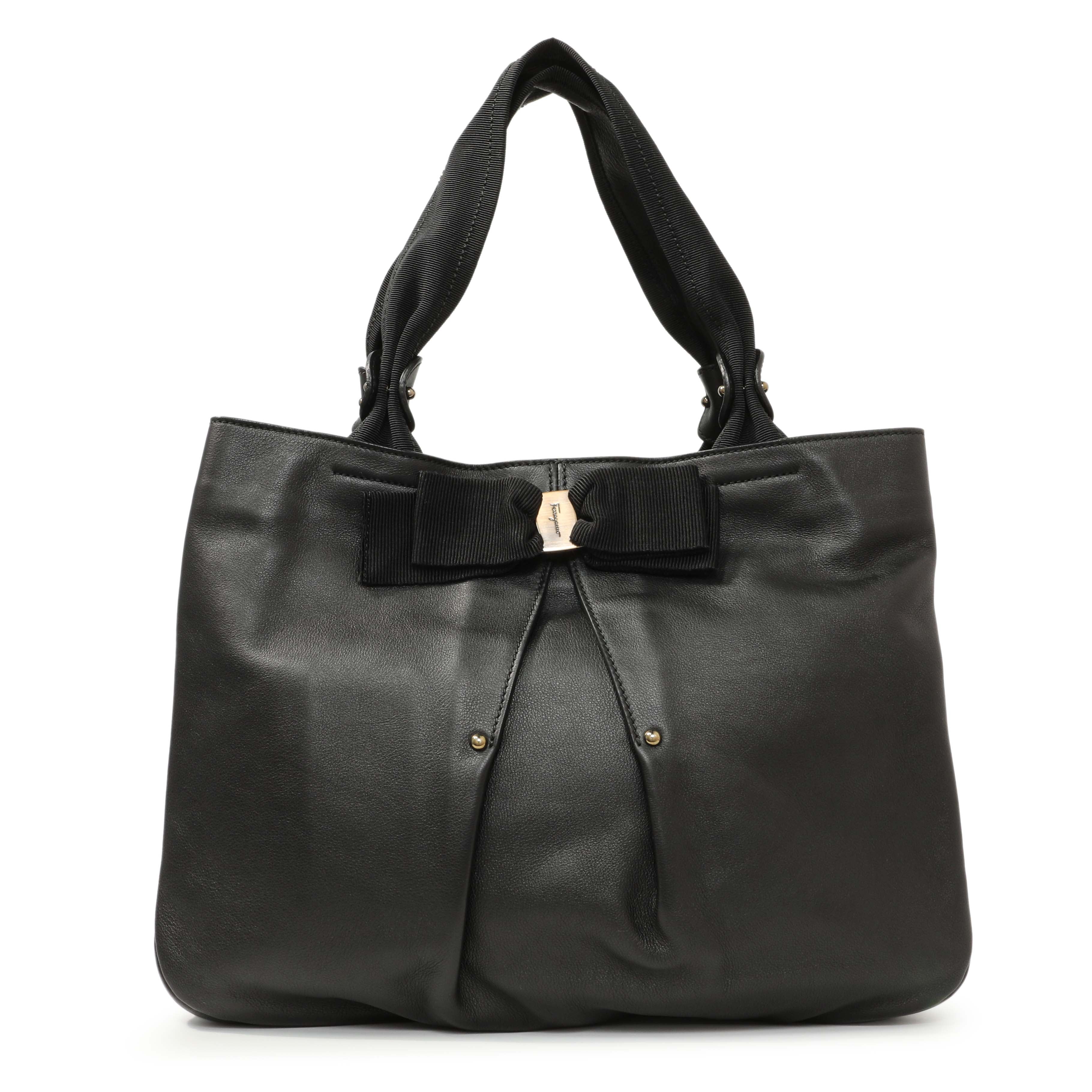 Salvatore Ferragamo Black Calfskin Vara Tote – Modaselle