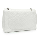 Chanel White Quilted Caviar Maxi Single Flap Handbags Chanel