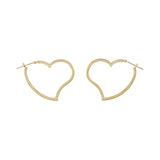 18K Yellow Gold Heart Hoop Earrings Fine Jewellery Modaselle
