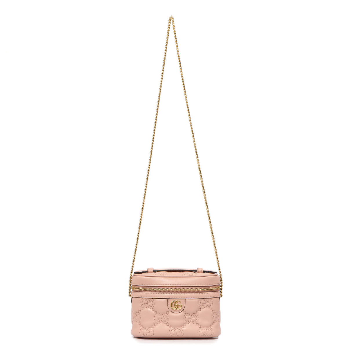 Gucci Pink Calfskin GG Matelasse Top Handle Mini Bag