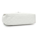 Chanel White Quilted Caviar Maxi Single Flap Handbags Chanel