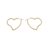 18K Yellow Gold Heart Hoop Earrings Fine Jewellery Modaselle