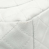 Chanel White Quilted Caviar Maxi Single Flap Handbags Chanel