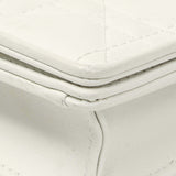 Christian Dior White Lambskin Cannage Lady Dior Pouch with Chain Handbags Christian Dior
