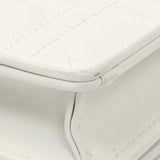 Christian Dior White Lambskin Cannage Lady Dior Pouch with Chain Handbags Christian Dior
