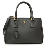 Prada Black Saffiano Small Galleria Double Zip Tote