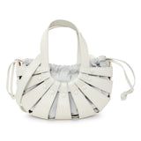 Bottega Veneta White Calfskin Small Shell Bag Handbags Bottega Veneta
