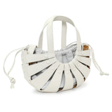 Bottega Veneta White Calfskin Small Shell Bag Handbags Bottega Veneta