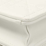 Christian Dior White Lambskin Cannage Lady Dior Pouch with Chain Handbags Christian Dior