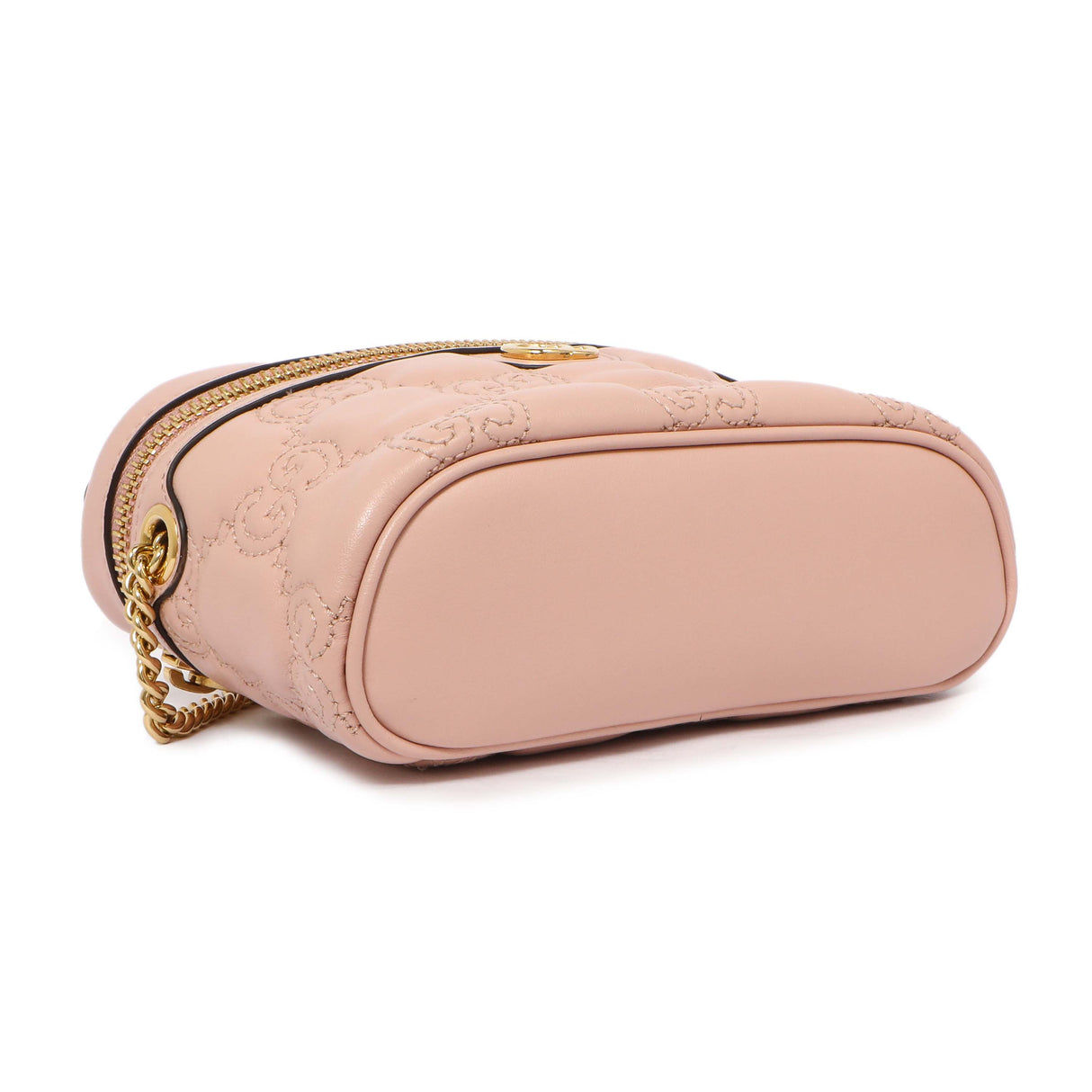 Gucci Pink Calfskin GG Matelasse Top Handle Mini Bag