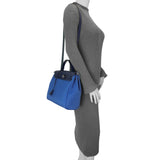 Hermes Bleu Bill Toile Herbag Zip Retourne 31