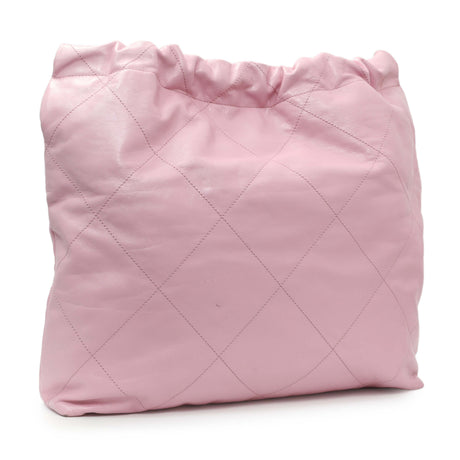 Chanel Pink Shiny Calfskin Large Chanel 22
