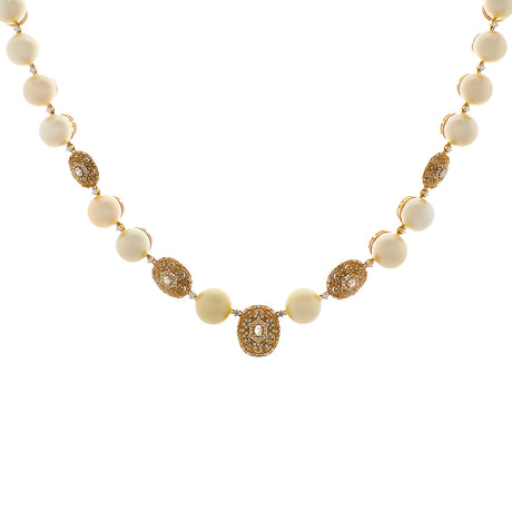 18K Yellow Gold South Sea Pearl Diamond Necklace Fine Jewellery Modaselle
