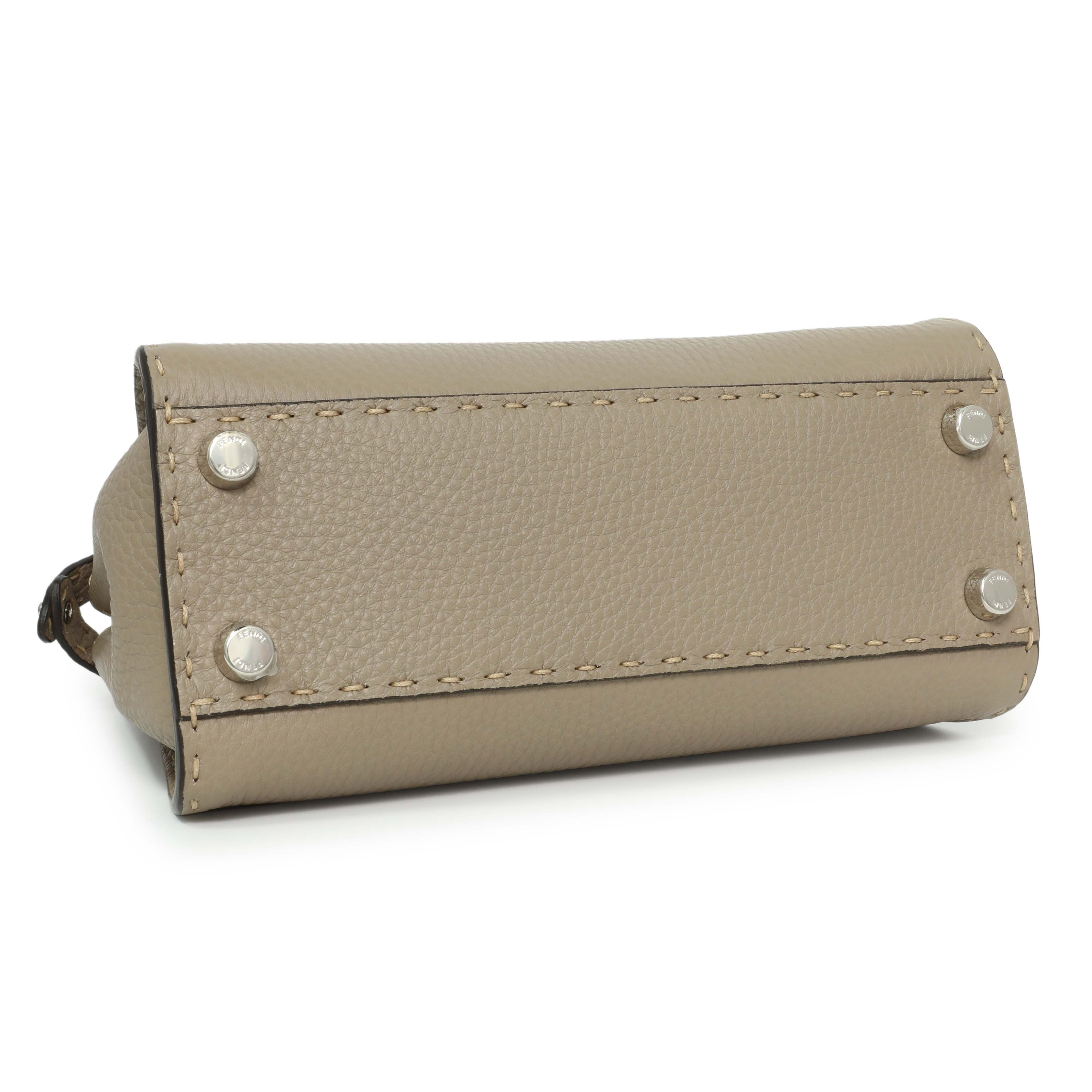 Fendi Cuoio Romano Snakeskin Selleria Mini Peekaboo Iconic Satchel