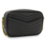 Saint Laurent Black Grain De Poudre Matelasse Monogram Mini Lou Camera Bag Handbags Saint Laurent