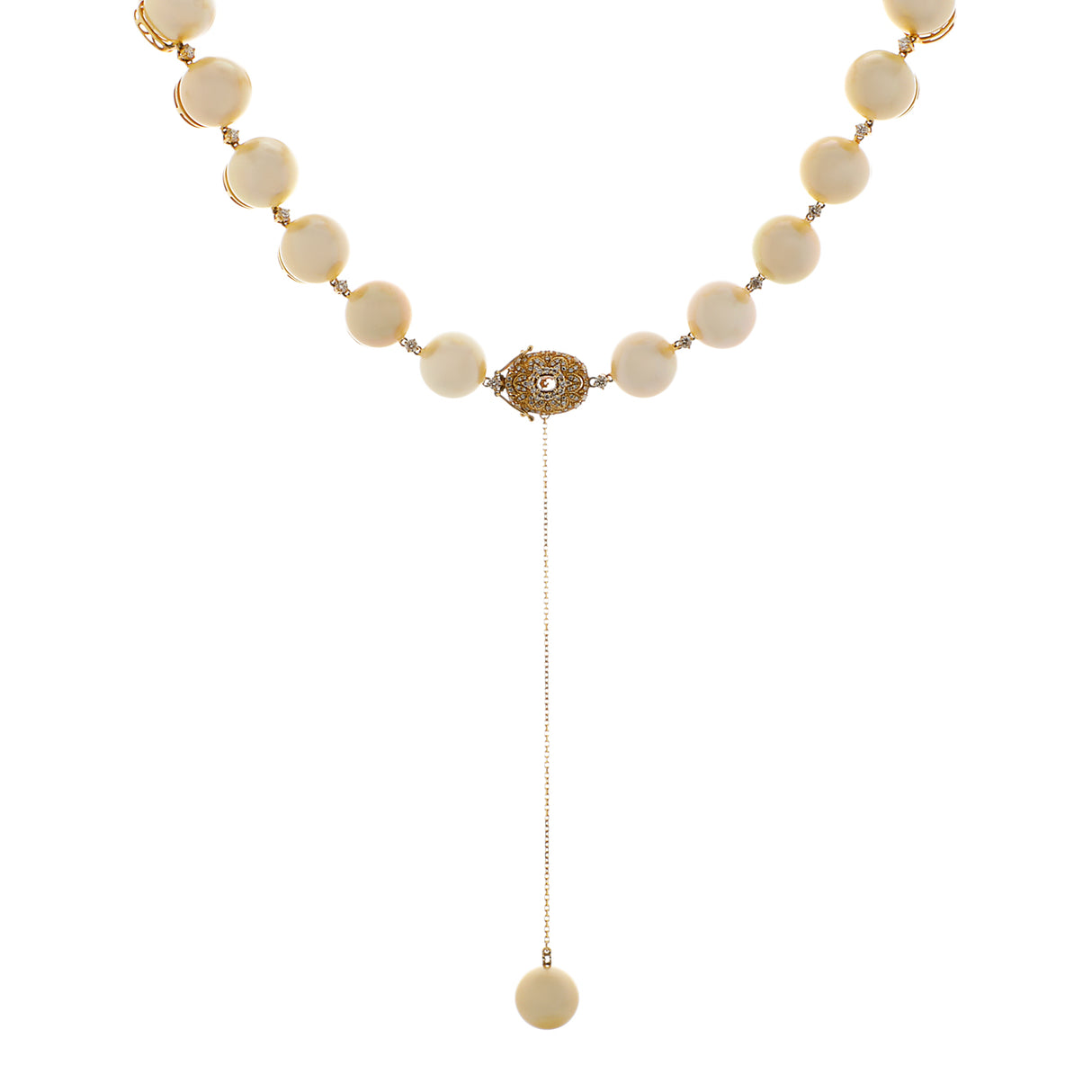 18K Yellow Gold South Sea Pearl Diamond Necklace Fine Jewellery Modaselle