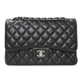 Chanel Black Quilted Lambskin Jumbo Double Flap Handbags Chanel