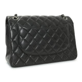 Chanel Black Quilted Lambskin Jumbo Double Flap Handbags Chanel