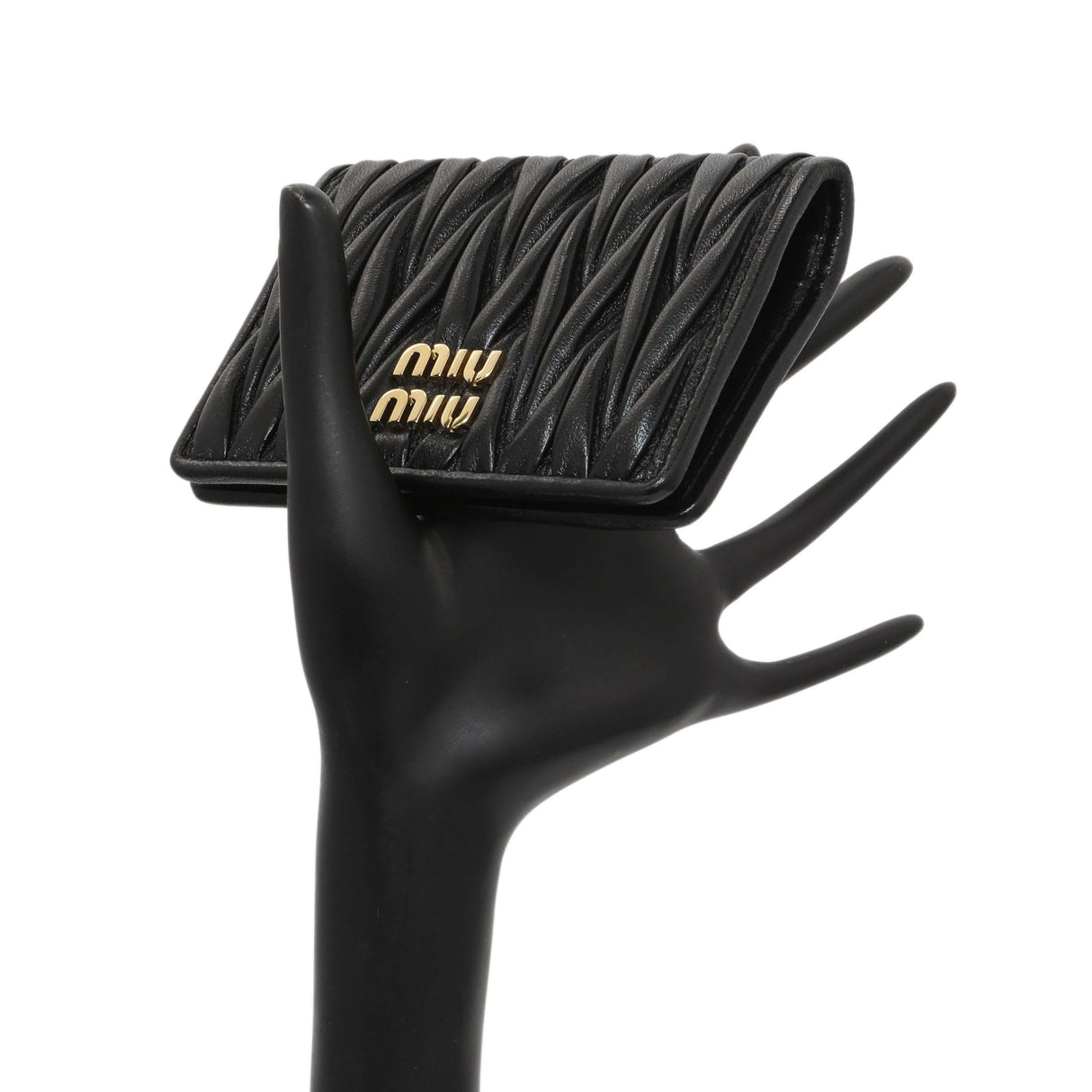 Miu Miu Black Nappa Matelasse Card Holder Accessories Miu Miu