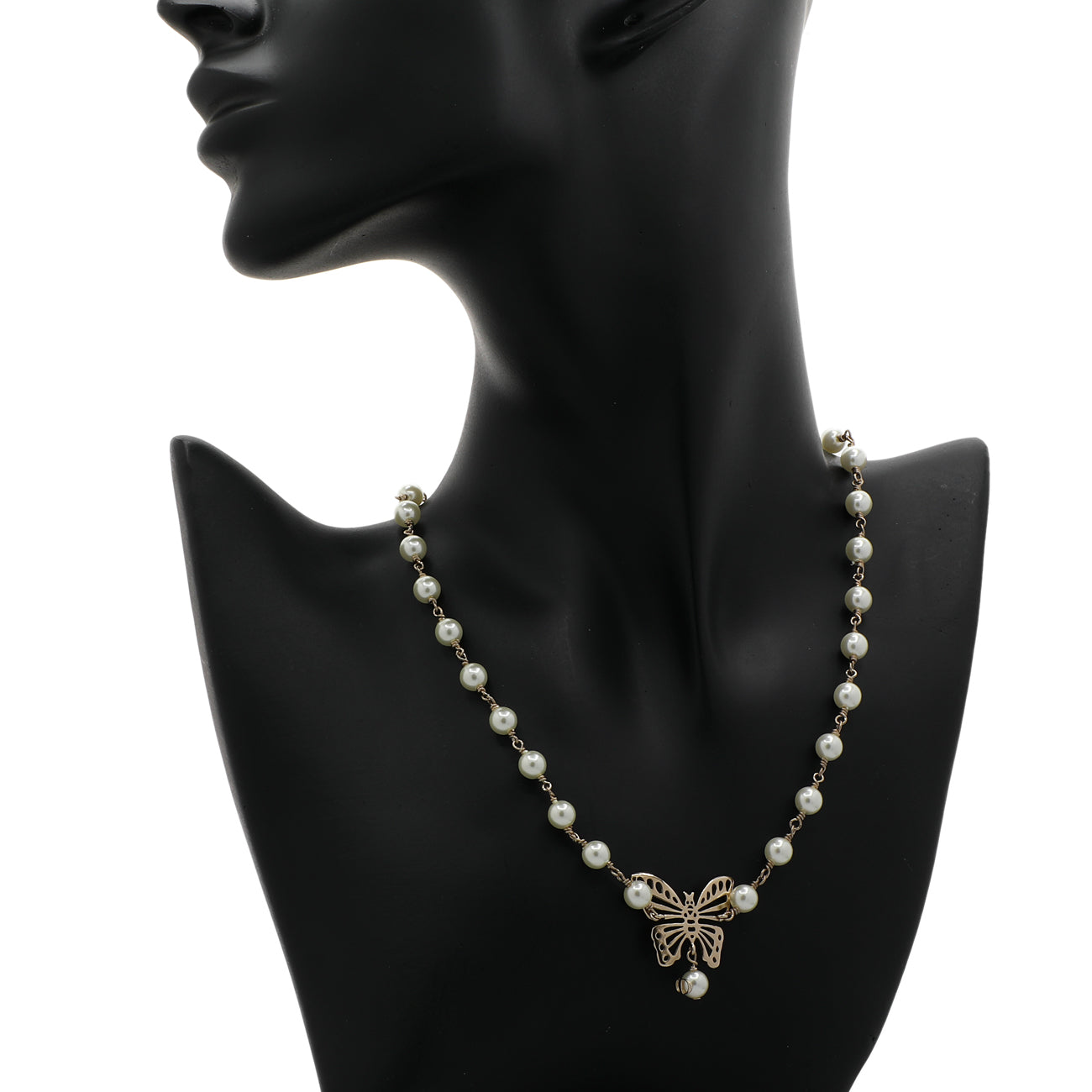 Christian Dior Pearl Butterfly Necklace – Modaselle