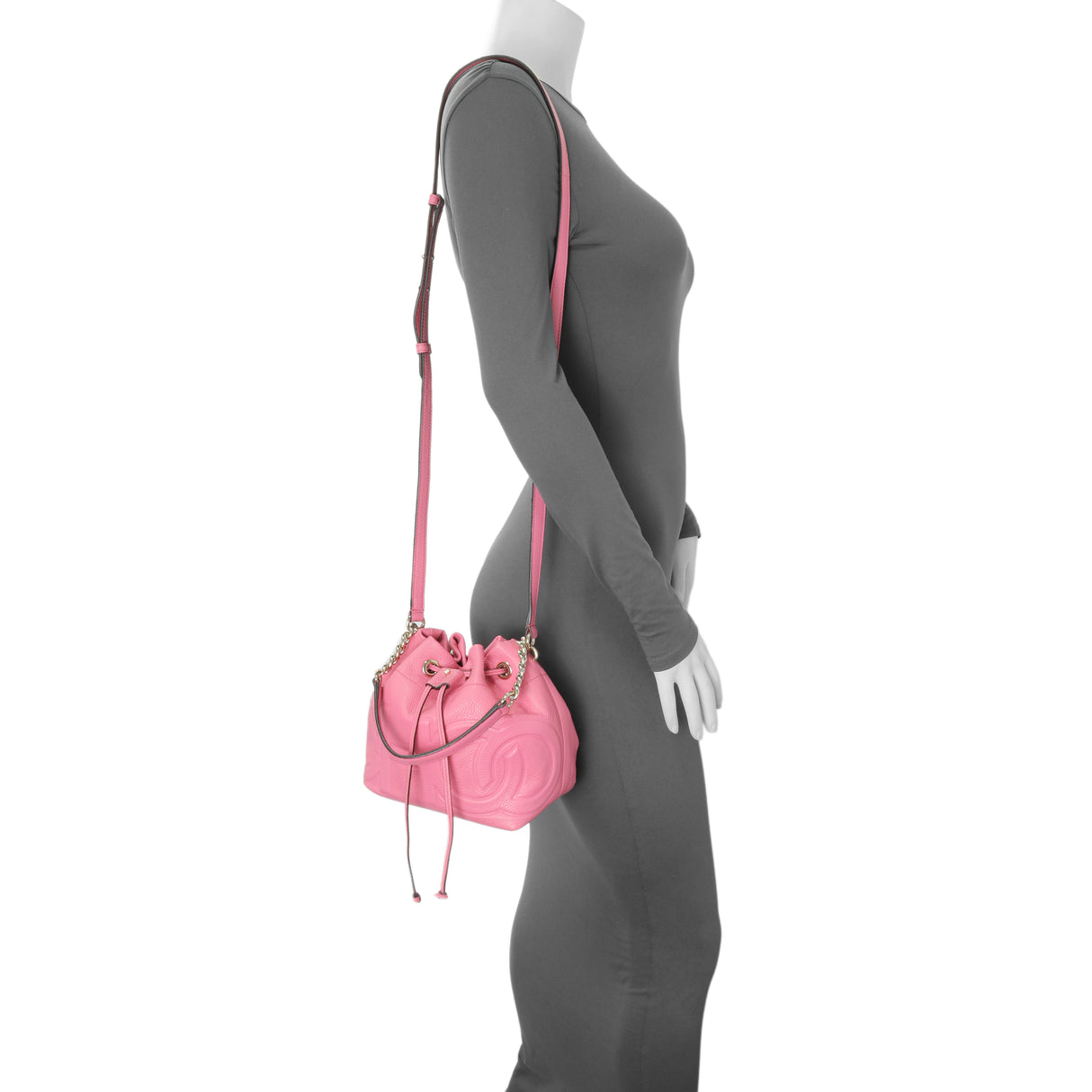 Jimmy Choo Pink Juno Leather Bucket Bag Handbags Jimmy Choo