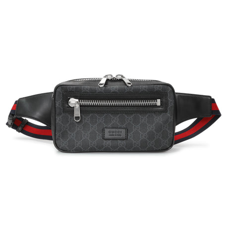 Gucci Black Soft GG Supreme Monogram Web Belt Bag Handbags Gucci