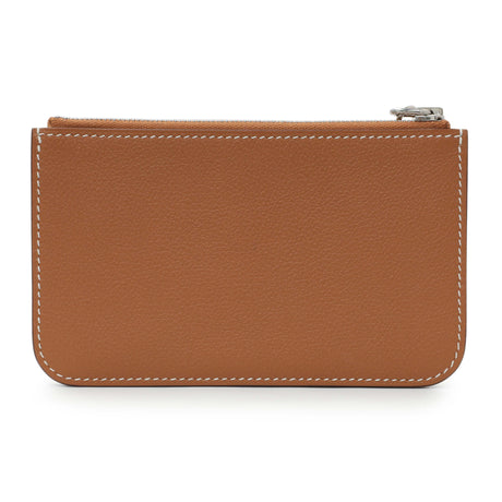 Hermes Gold Evercolor Zipengo Chain D'Ancre Card Holder