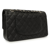 Chanel Black Quilted Caviar Medium Classic Double Flap