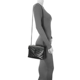 Saint Laurent Black Calfskin Y Quilted Monogram Small Loulou Chain Satchel Handbags Saint Laurent