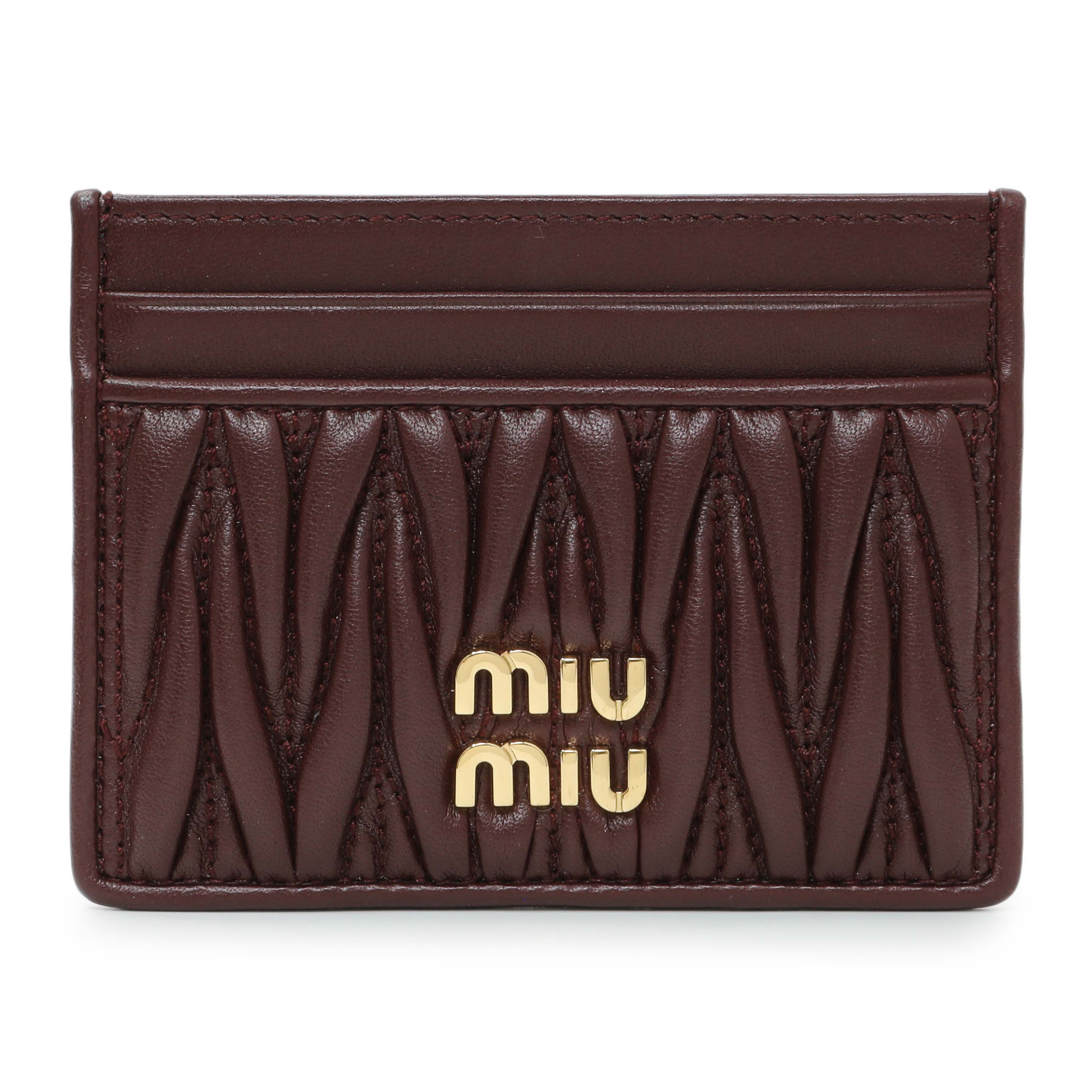 Miu Miu Burgundy Nappa Matelasse Card Case – Modaselle