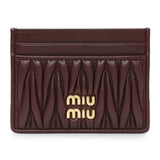 Miu Miu Burgundy Nappa Matelasse Card Case Accessories Miu Miu