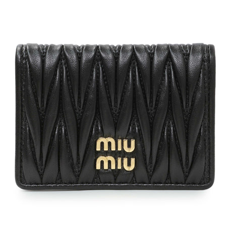 Miu Miu Black Nappa Matelasse Card Holder Accessories Miu Miu