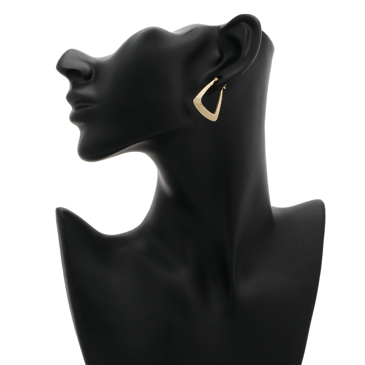 14K Yellow Gold Rectangular Hoop Earrings Fine Jewellery Modaselle