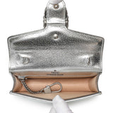 Gucci Silver Metallic Calfskin Super Mini Dionysus Shoulder Bag Handbags Gucci
