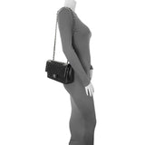 Chanel Black Quilted Lambskin Medium Double Flap Handbags Chanel