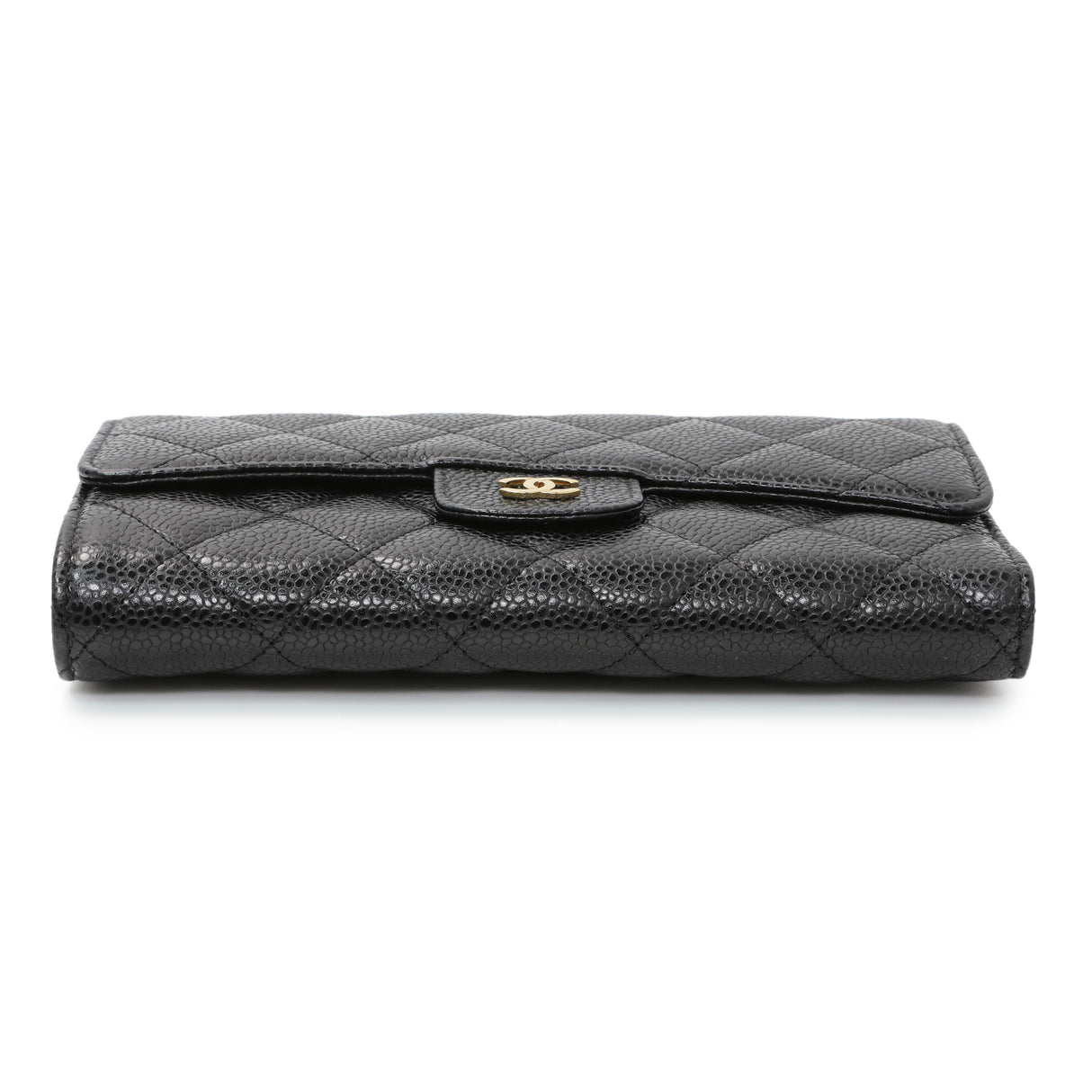 Chanel Black Quilted Caviar Large Flap Wallet Accessories Chanel
