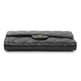 Chanel Black Quilted Caviar Large Flap Wallet Accessories Chanel