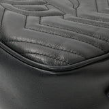 Gucci Black Calfskin Matelasse Small GG Marmont Chain Shoulder Bag Handbags Gucci