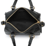 Gucci Black Calfskin Jumbo GG Embossed Super Mini Top Handle Bowler Bag Handbags Gucci