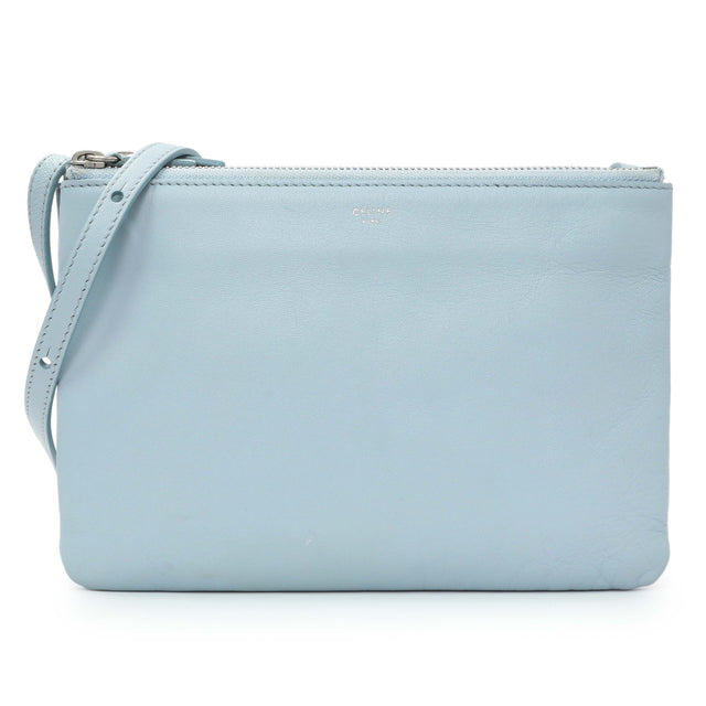 Celine Light Blue Lambskin Small Trio Crossbody Bag Handbags Celine