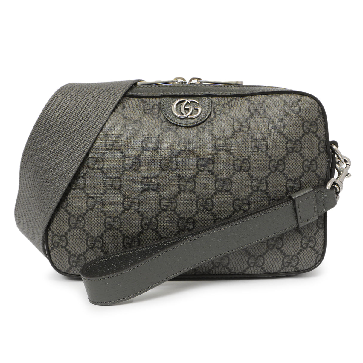 Gucci Grey GG Supreme Monogram Ophidia Crossbody